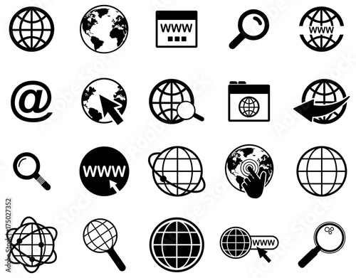 Black web vector icons pack