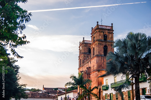 View on cathedral of Barichara in Colombia 
