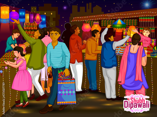 Indian family people celebrating Diwali festival of India