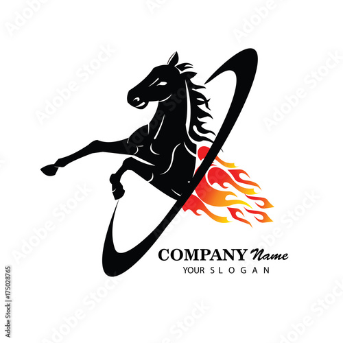 Logo with horse in jump