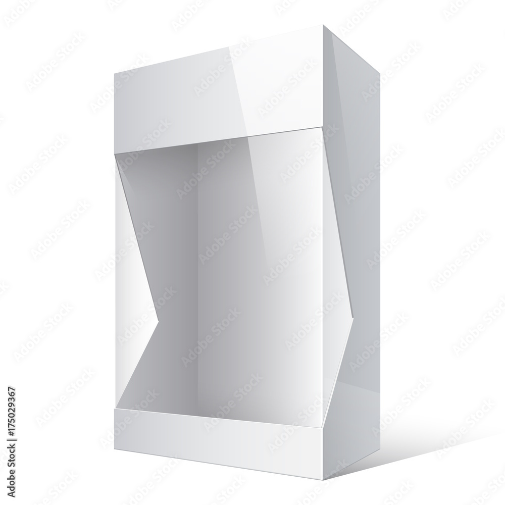 Realistic White Package Box. Realistic White Package Box.