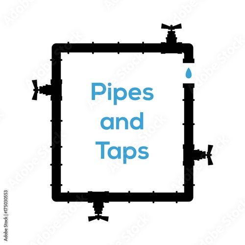 pipes and taps silhouette vector isolated