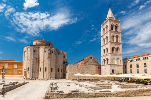 Historic center of the Croatian town of Zadar at the Mediterranean Sea, Europe.
