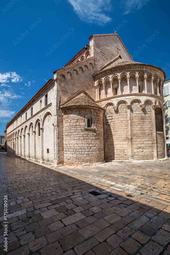 Historic center of the Croatian town of Zadar at the Mediterranean Sea, Cathedrale Sainte-Anastasir, Europe.