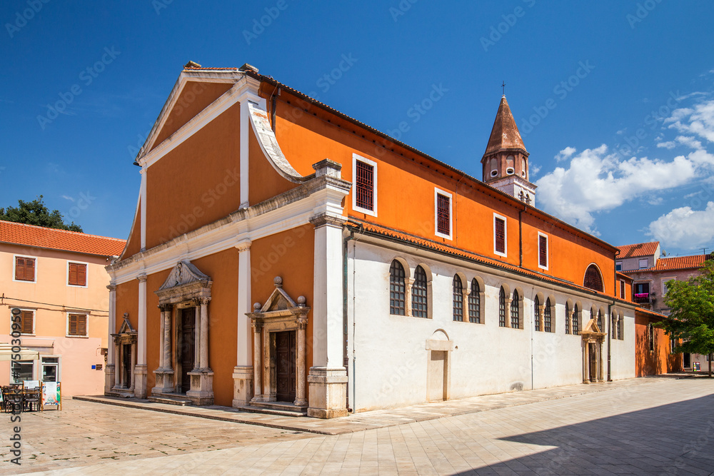 Historic center of the Croatian town of Zadar at the Mediterranean Sea, Church of St.Simeon, Europe.