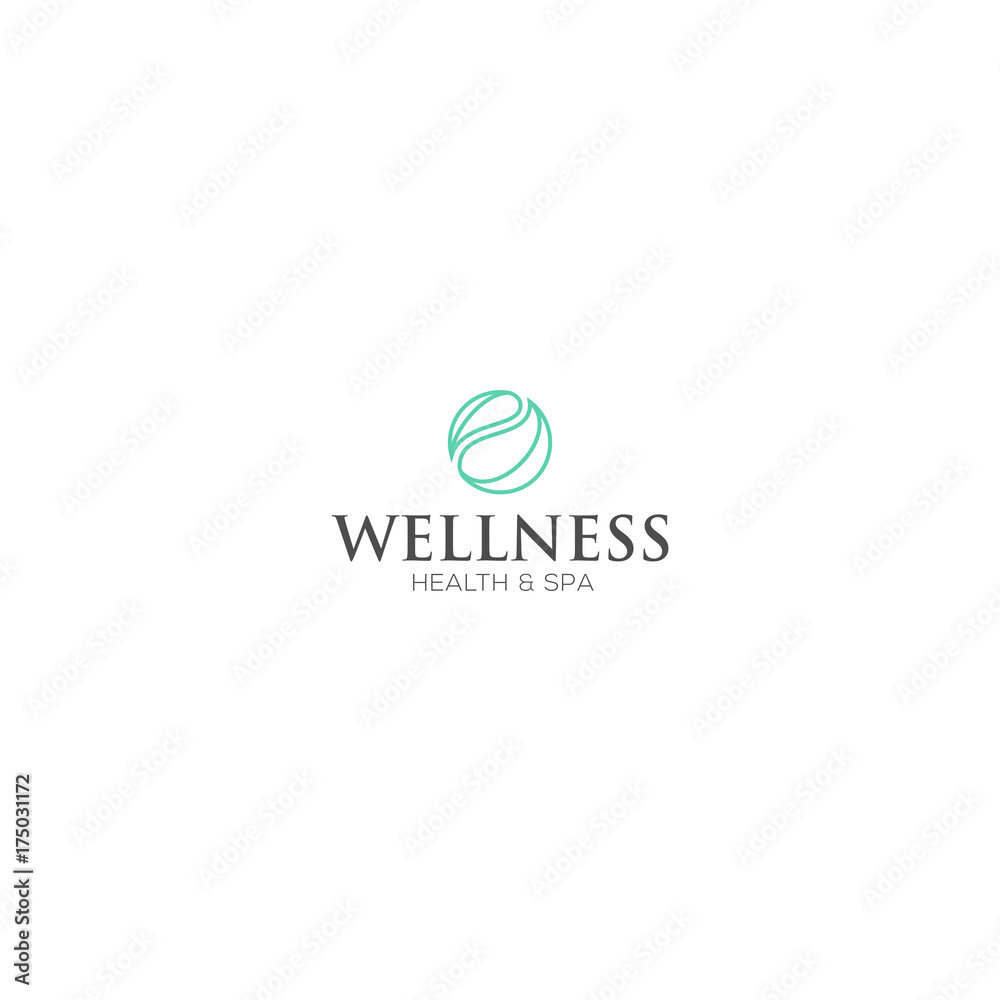 Vector Spa Logo template. Abstract petals in a yin yang fashion illustration for spa logo design.