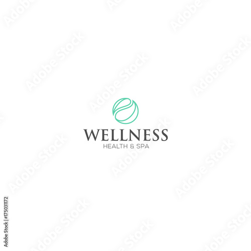 Vector Spa Logo template. Abstract petals in a yin yang fashion illustration for spa logo design.