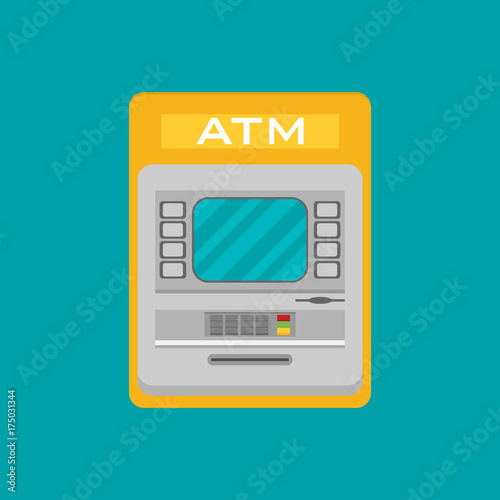 Flat vector ATM machine icon