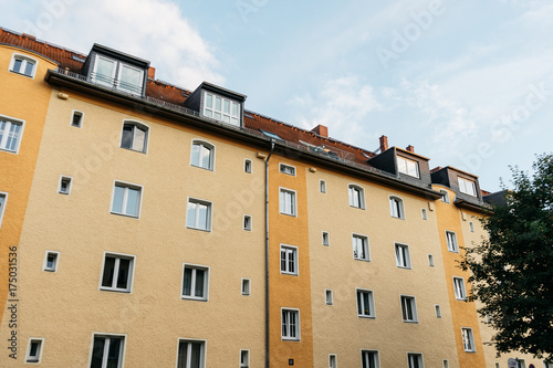 yellow and orange industrial apartment building at east berlin