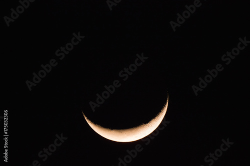 Crescent Moon on a dark night sky. 
