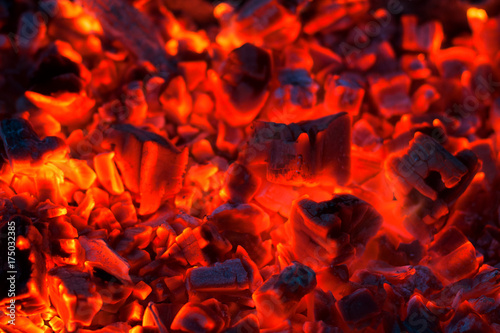 Red burning coals