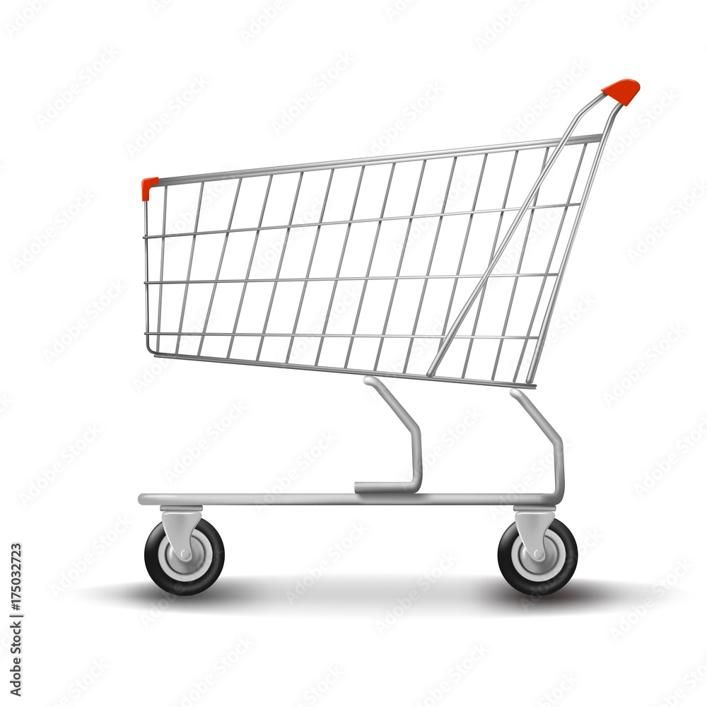 Shopping cart isolated on white background. flat Shopping cart isolated on white background. flat