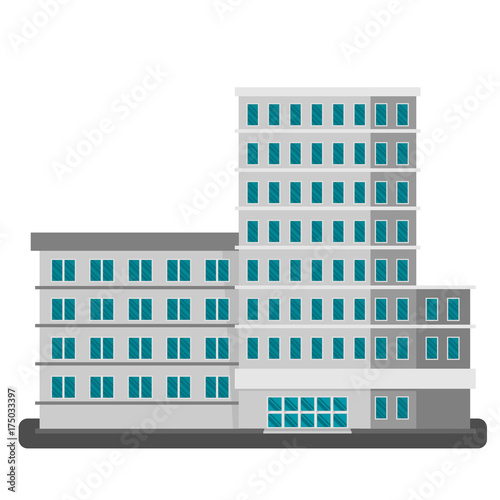 Single city office building in flat style vector
