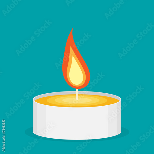 Tea candle flat vector icon