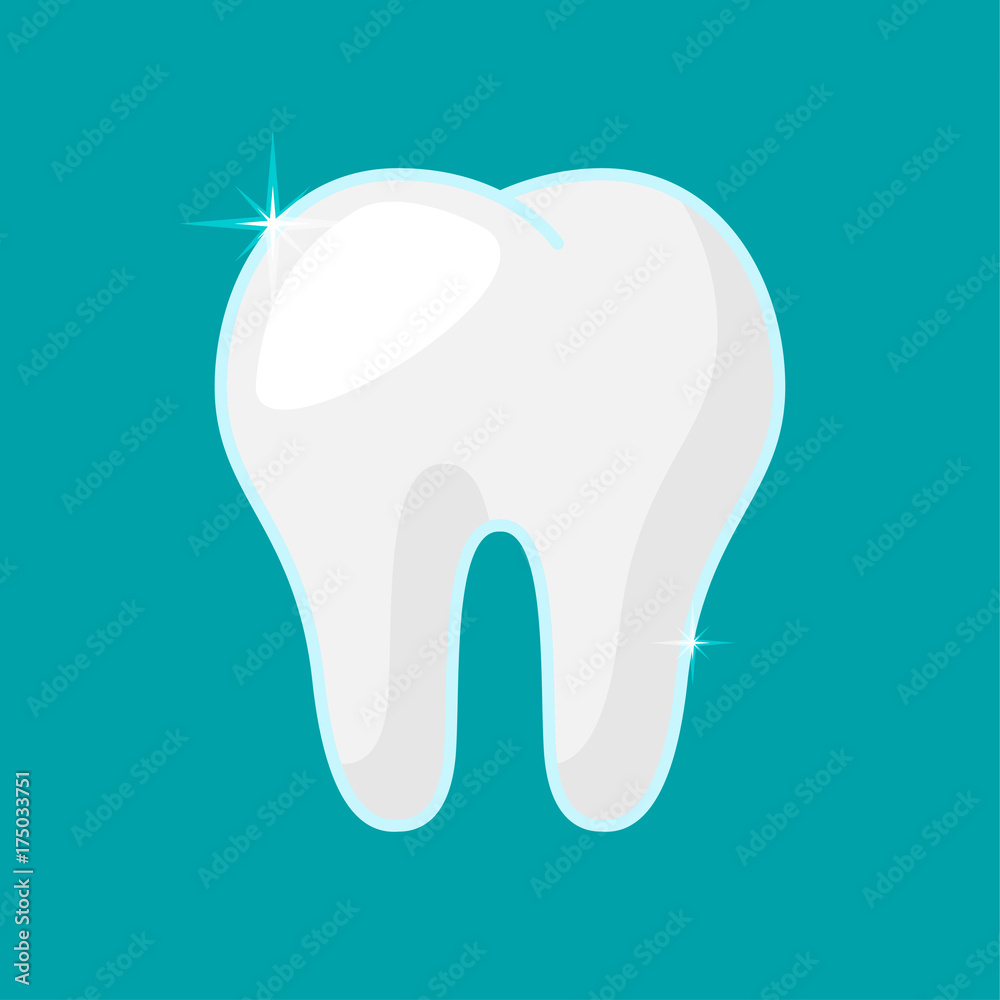 Tooth icon flat vector Tooth icon flat vector