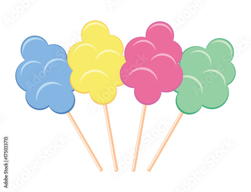 vector colorful candy cotton set