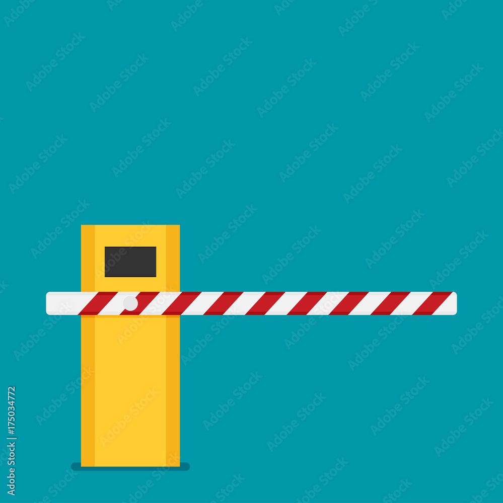 Parking barrier gate in flat style Parking barrier gate in flat style