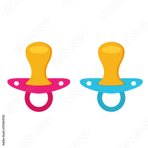 Flat vector baby pacifier icon