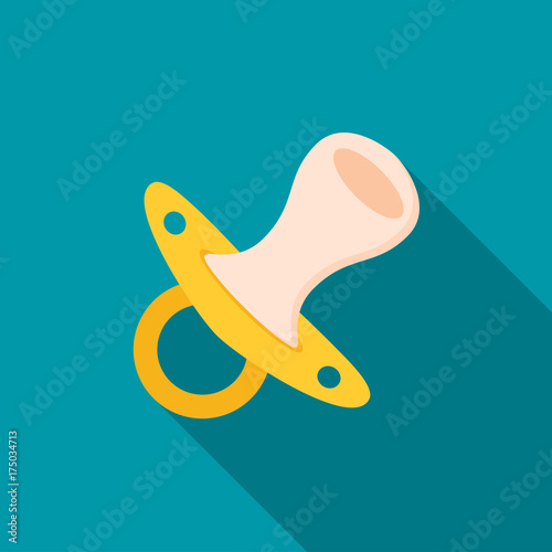 Flat vector baby pacifier icon