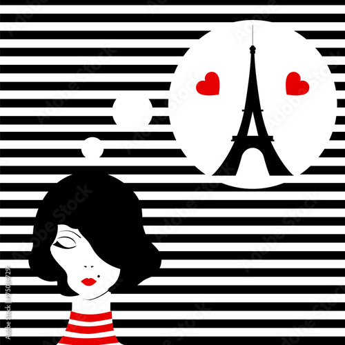 fashion girl dreaming of paris