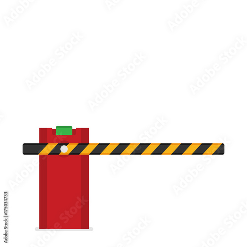 Parking barrier gate in flat style