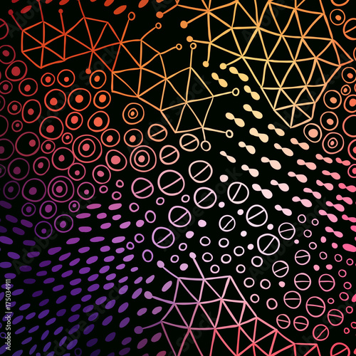 Vector organic seamless abstract background, botanical motif, freehand doodles pattern
