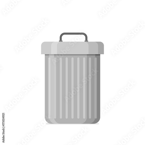 Flat vector Steel bin icon