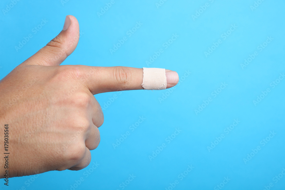 finger with a plaster