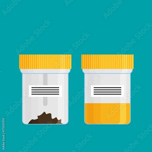  Test in a plastic jar. Flat design