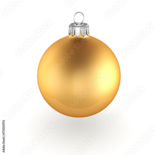 3D rendering golden Christmas ball