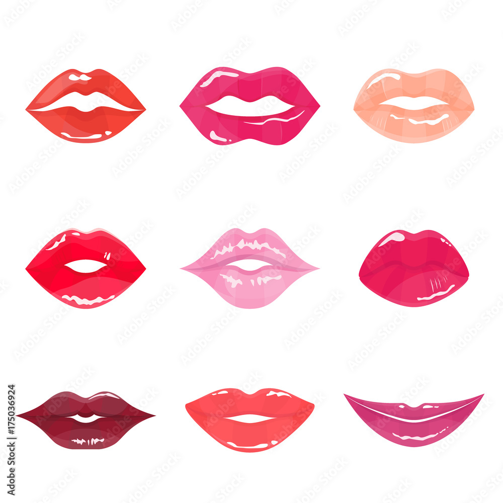 Fototapeta lips bright color set