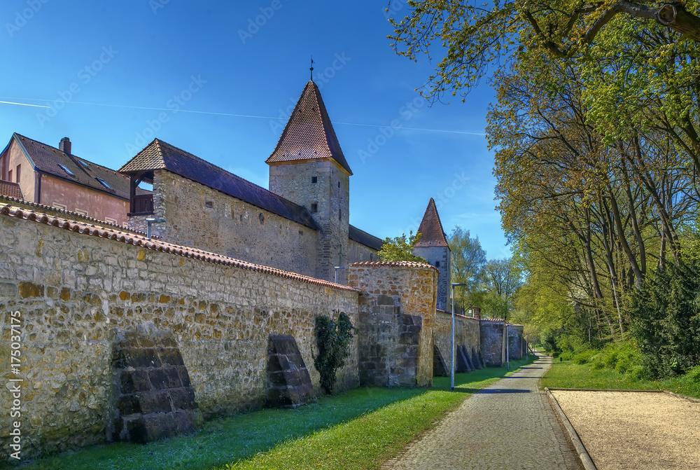 City wall in Amberg, Germany