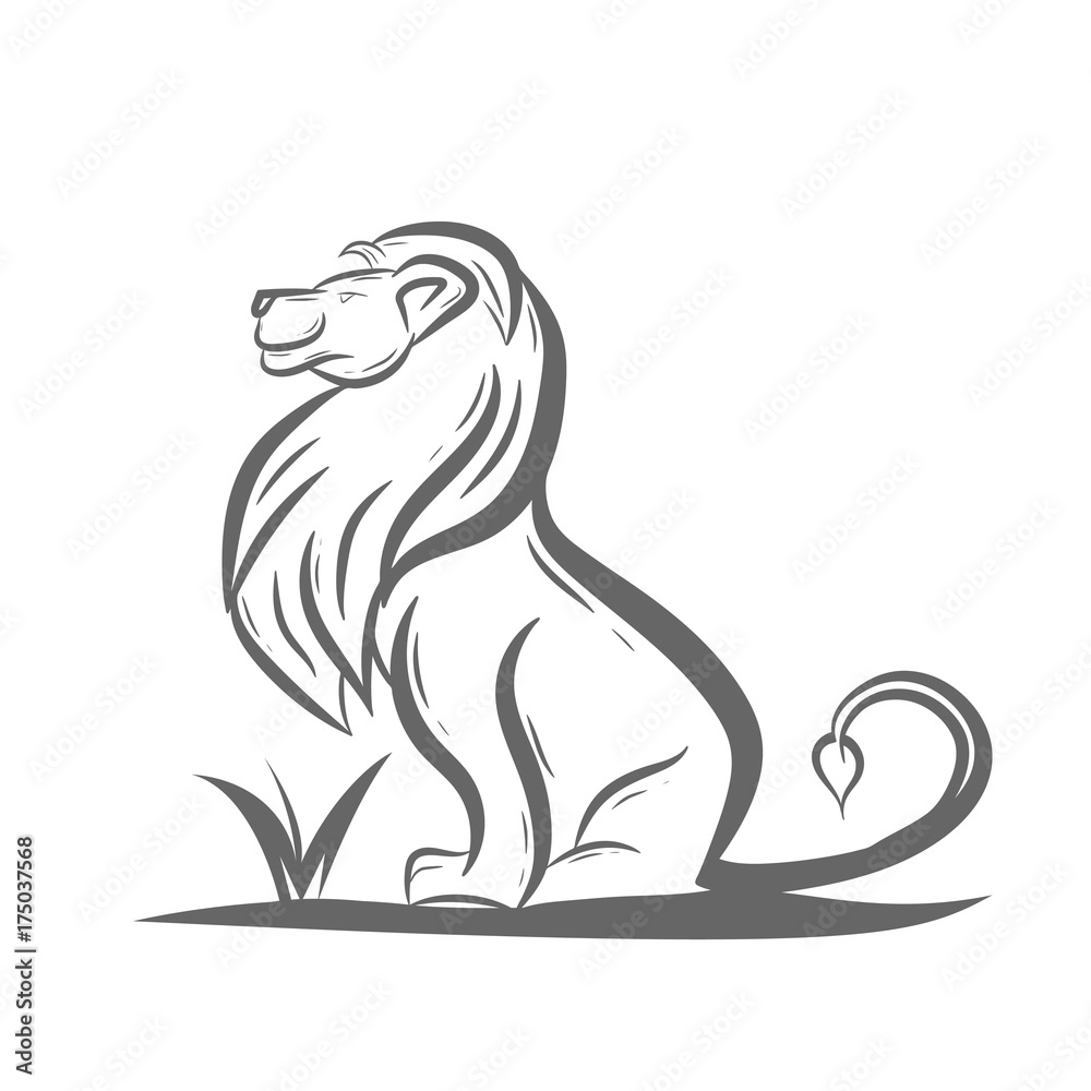 Buy Sitting Lion Wildlife Bw Outline Coloring Wild Animal the King the  Jungle Poised Lion SVG Vector Designs Clipart Cricut Silhouette Cutting  Online in India - Etsy