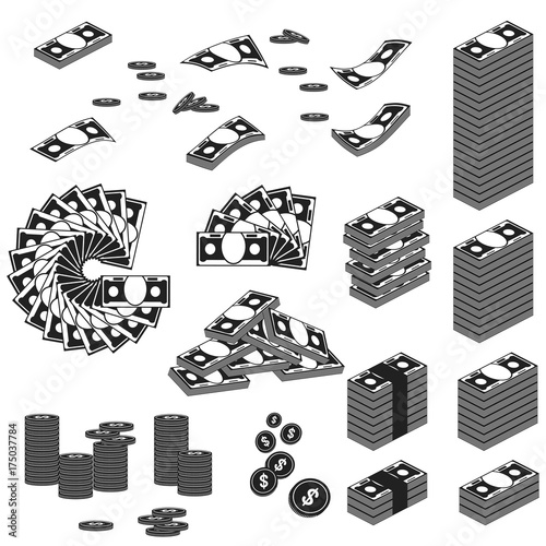 set money black icon