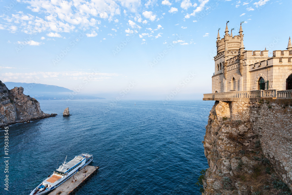pier and Swallow Nest castle over Black Sea