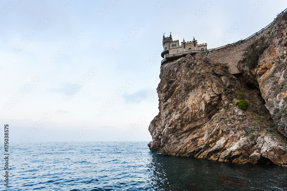 Swallow Nest Castle on Ay Todor cape in evening