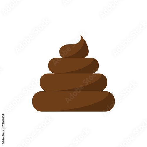 Poo icon isolated on white background. Flat style