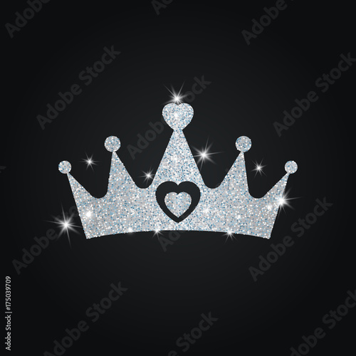 Silhouette of crown with glitters