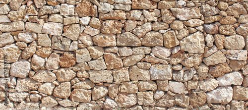 Stacked stone wall