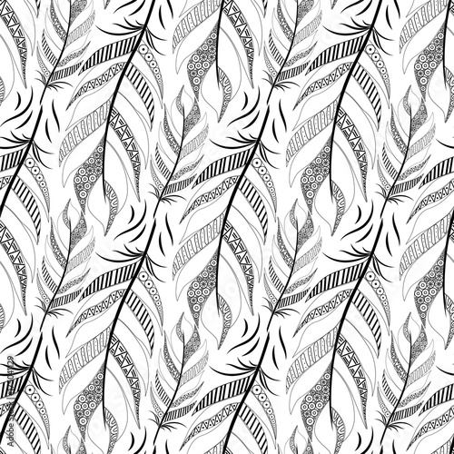 large black fluffy feathers diagonal pattern with lines