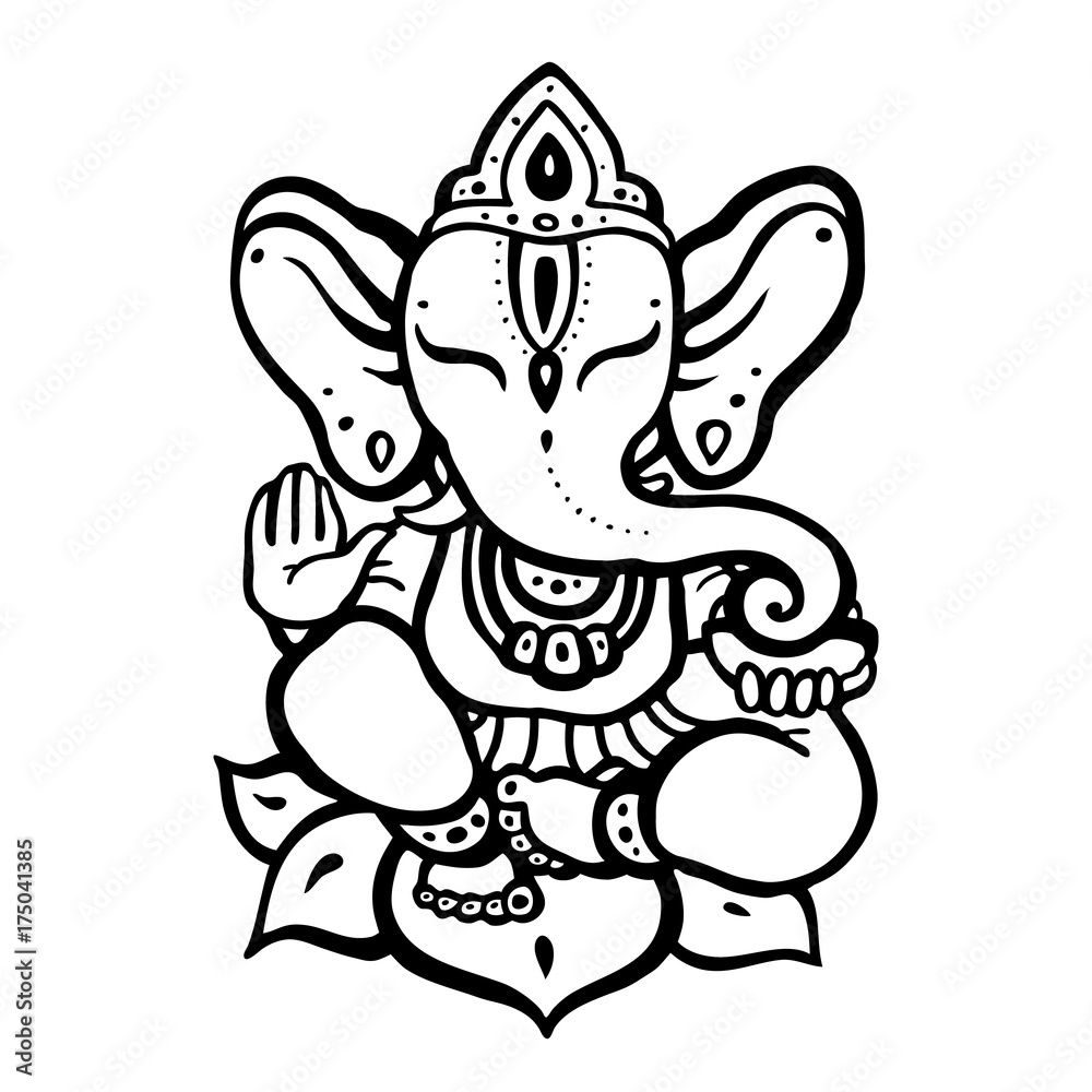 Hindu God Ganesha Stock Vector | Adobe Stock