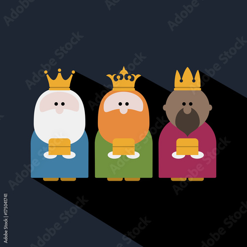 Three Kings on Epiphany day on a dark background