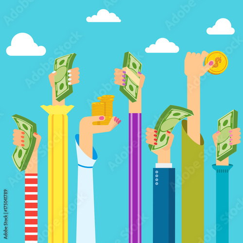 woman hands with money