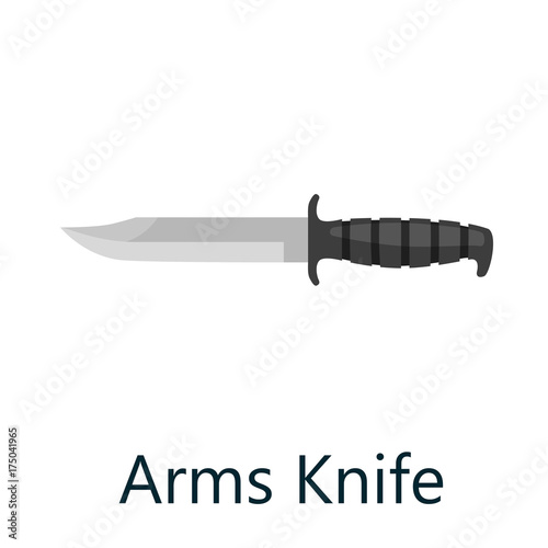 isolated military knife isolated on white background, weapon flat cartoon vector illustration