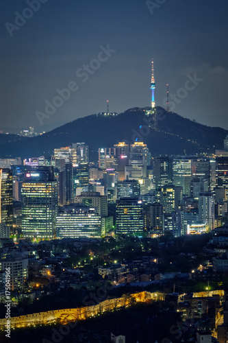 Seoul skyline in the night, South Korea. © Dmitry Rukhlenko