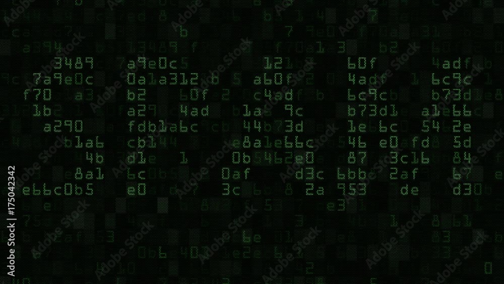 SPAM caption on the computer screen made of text and numeric symbols, loopable motion background SPAM caption on the computer screen made of text and numeric symbols, loopable motion background