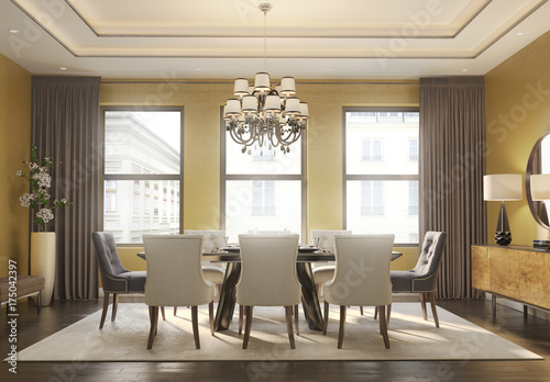 New York inspired dining room at daytime