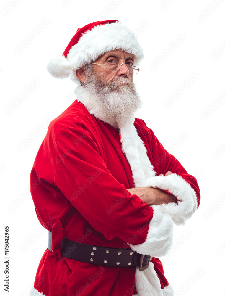 Naklejka premium Santa Claus posing on white background