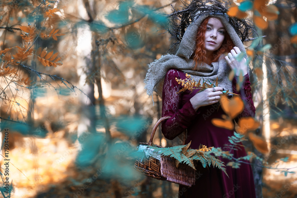 Fortune-teller conducts a ritual autumn Fortune-teller conducts a ritual autumn