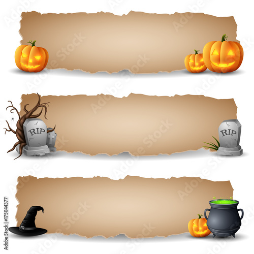 Halloween horizontal banners